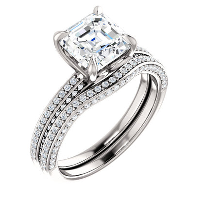 Asscher Claw Set Style Engagement Ring