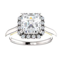 Asscher Halo Style Engagement Ring - I Heart Moissanites
