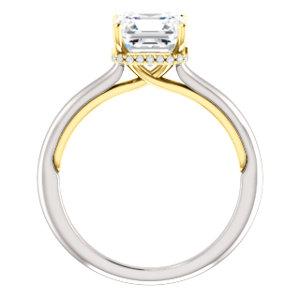 Asscher Solitaire & Hidden Halo Engagement Ring