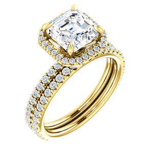 Asscher Halo Style Engagement Ring