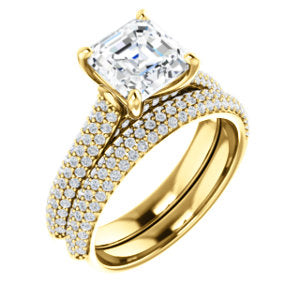 Asscher Pave Style Engagement Ring