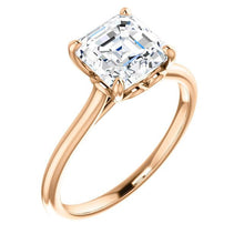 Four Claw Assher Solitare Engagement Ring - I Heart Moissanites