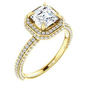 Assher Halo Style Engagement Ring - I Heart Moissanites