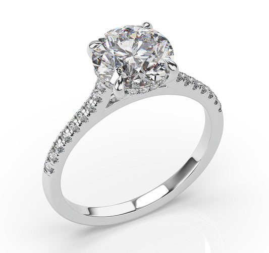 Round Brilliant Hidden Halo Engagement Ring