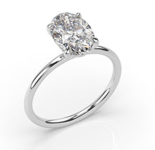 Oval Thin Band Solitaire Engagement Ring