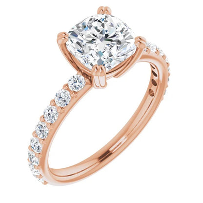 Cushion Claw Set Style Engagement Ring