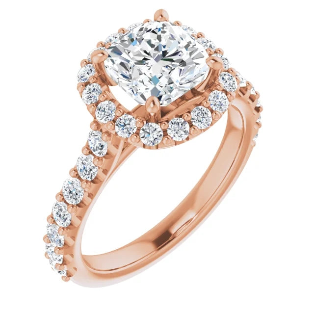 Cushion Halo Style Engagement Ring