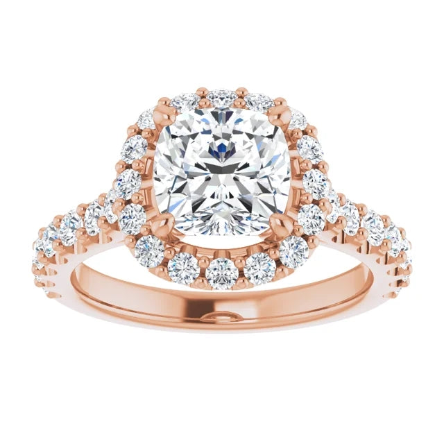 Cushion Halo Style Engagement Ring