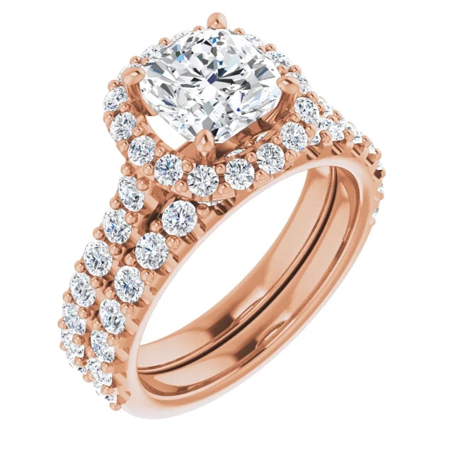 Cushion Halo Style Engagement Ring