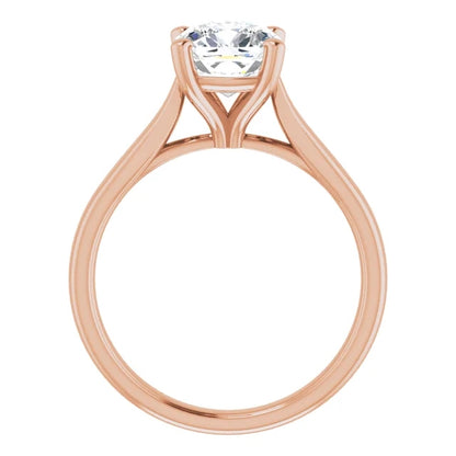 Four Claw Cushion Solitaire Engagement Ring