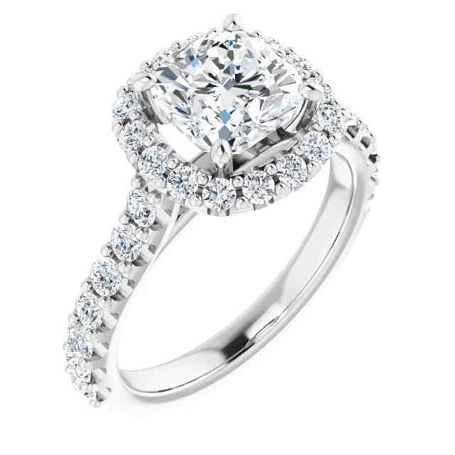 Cushion Halo Style Engagement Ring