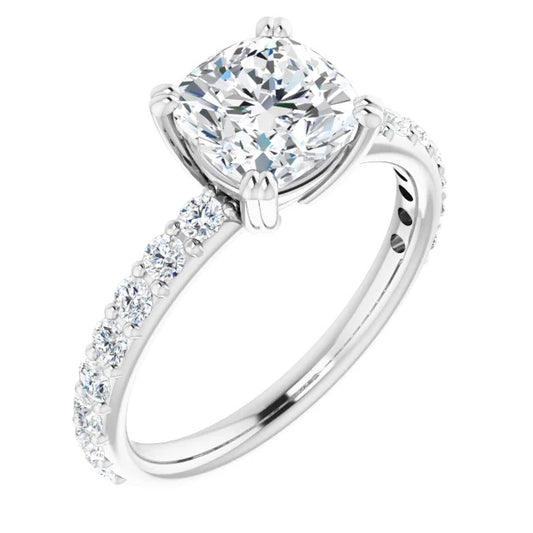 Cushion Claw Set Style Engagement Ring