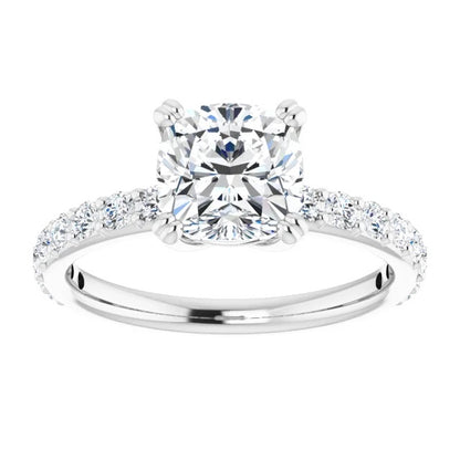 Cushion Claw Set Style Engagement Ring