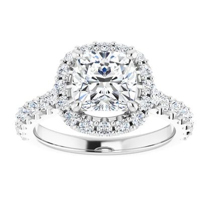 Cushion Halo Style Engagement Ring