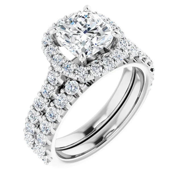 Cushion Halo Style Engagement Ring