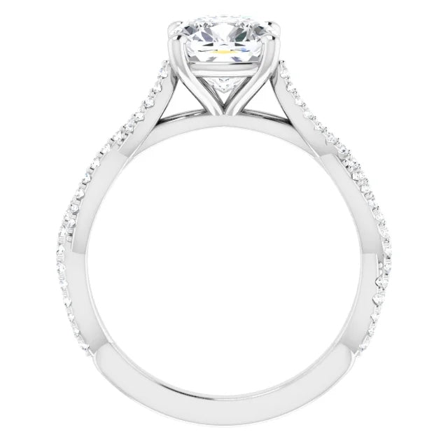 Cushion Twist Style Engagement Ring