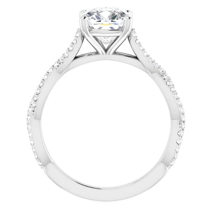 Cushion Twist Style Engagement Ring