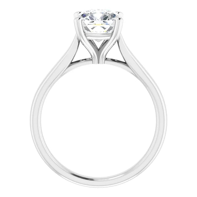 Four Claw Cushion Solitaire Engagement Ring