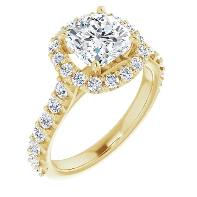 Cushion Halo Style Engagement Ring