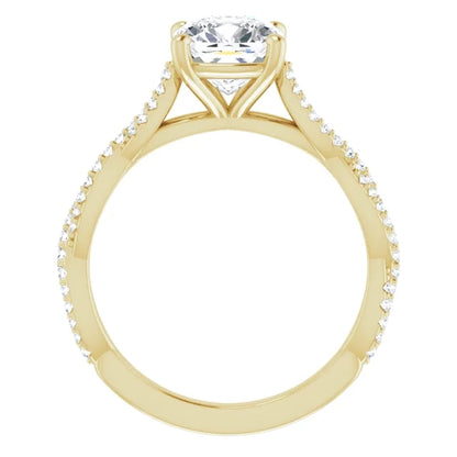 Cushion Twist Style Engagement Ring