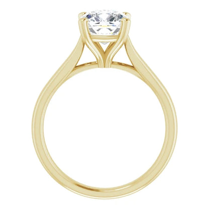 Four Claw Cushion Solitaire Engagement Ring