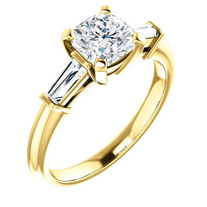 Cushion Accent Engagement Ring - I Heart Moissanites