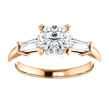 Cushion Accent Engagement Ring - I Heart Moissanites