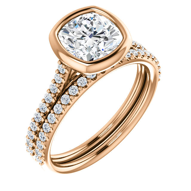 Cushion Bezel Style Engagement Ring