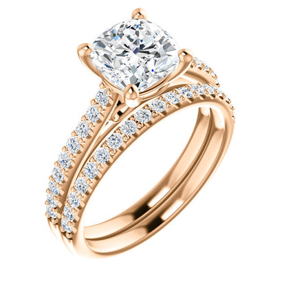 Cushion Claw Set Style Engagement Ring