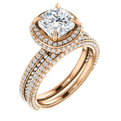 Cushion Halo Style Engagement Ring