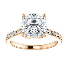 Cushion Claw Set Eternity Style Engagement Ring