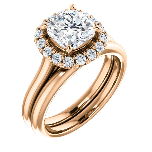 Cushion Halo Style Engagement Ring