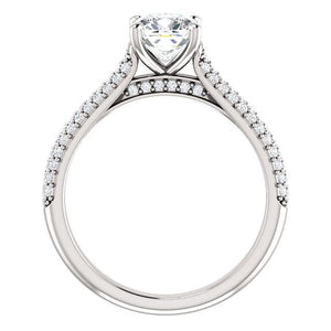 Emerald Pave Style Engagement Ring - I Heart Moissanites