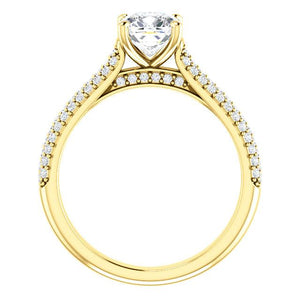 Cushion Pave Style Engagement Ring - I Heart Moissanites