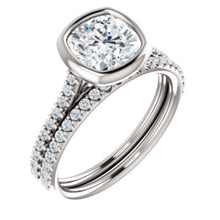 Cushion Bezel Style Engagement Ring