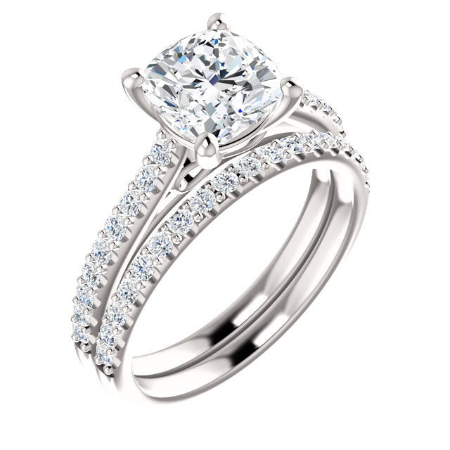 Cushion Claw Set Style Engagement Ring