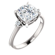 Cushion Accent Engagement Ring