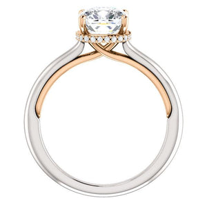 Cushion Solitaire & Hidden Halo Engagement Ring