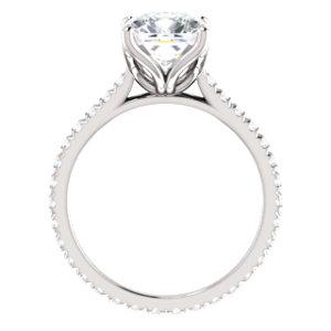 Cushion Claw Set Eternity Style Engagement Ring