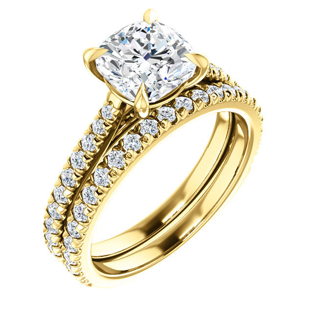 Cushion Claw Set Style Engagement Ring