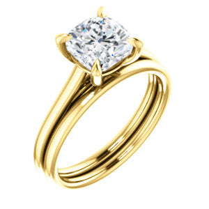 Four Claw Cushion Solitaire Engagement Ring