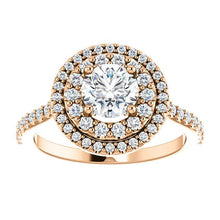 Round Brilliant Double Halo Style Engagement Ring - I Heart Moissanites