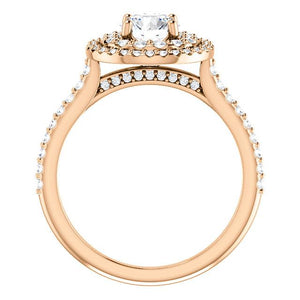 Round Brilliant Double Halo Style Engagement Ring - I Heart Moissanites