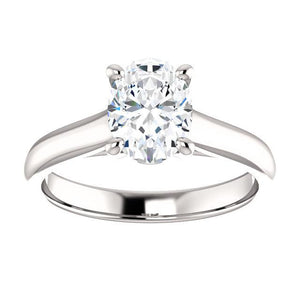 Four Claw Oval Solitare Engagement Ring - I Heart Moissanites