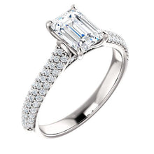Emerald Pave Style Engagement Ring - I Heart Moissanites