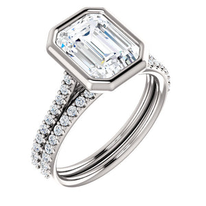 Emerald Bezel Style Engagement Ring