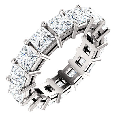 4.80ct Princess Moissanite Eternity Band - I Heart Moissanites