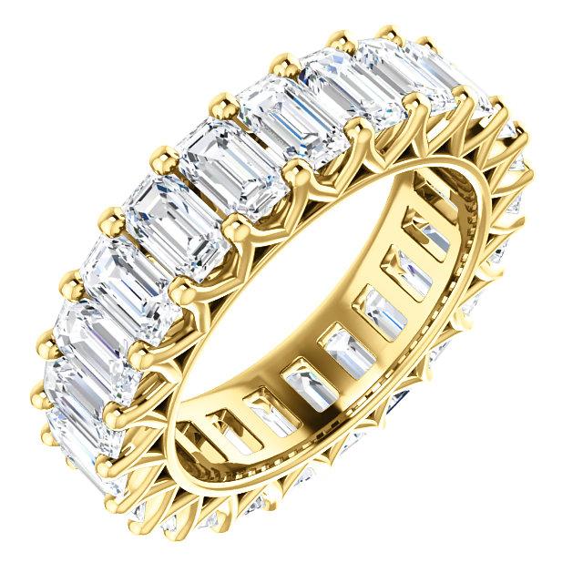 6.90ct Emerald Moissanite Eternity Band - I Heart Moissanites