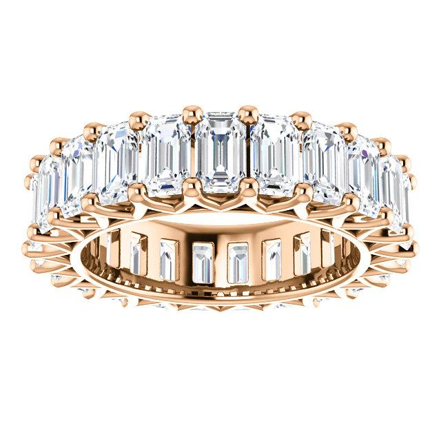 6.90ct Emerald Moissanite Eternity Band - I Heart Moissanites
