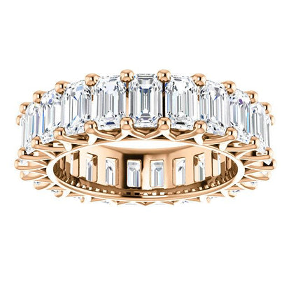 6.90ct Emerald Moissanite Eternity Band - I Heart Moissanites
